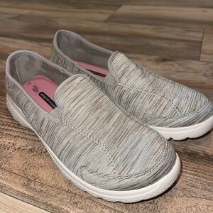 Cool Wave Women’s 11 Shoes Tan Gold Memory Foam Slip On Comfort Flat Walking